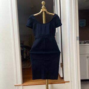 Diane Von Furstenberg Cap Sleeve Shift Dress Navy Size 2
